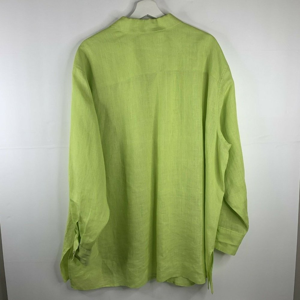 Elizabeth 100% Linen Shirt Long Sleeve Button Front Up Top Women’s Plus Size 22 - Picture 9 of 10